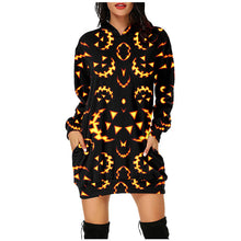 Load image into Gallery viewer, Halloween hooded long sleeve dress(AY1401)
