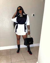 Load image into Gallery viewer, Contrast Color Tank Top Shirt Dress Two Piece Set(AY1878)
