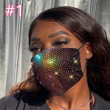 Load image into Gallery viewer, Fashion rhinestone decorative face mask(AE4103)