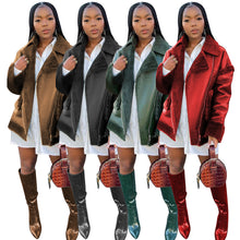 Load image into Gallery viewer, Trendy lapel plush PU jacket(AY1443)