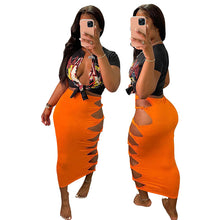 Load image into Gallery viewer, Sexy hollow solid color skirt AY1887