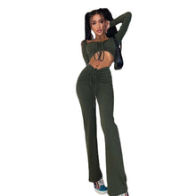 Load image into Gallery viewer, Fashion Square Neck T-Shirt Pants Set