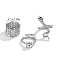 Load image into Gallery viewer, Personality Rhinestone Letter Chain Ring Set(AE4088)