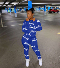 Load image into Gallery viewer, Fashion printed letter sweatshirt fabric sports suit(AY1290