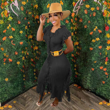 Load image into Gallery viewer, Solid color knitted sleeveless tassel dress(AY1547)