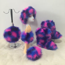 Load image into Gallery viewer, Colorful plush boots round pack four-piece suit(HPSD164)