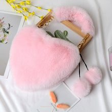 Load image into Gallery viewer, Heart-shaped fur handbag RH1046
