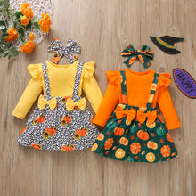 Load image into Gallery viewer, Halloween Pumpkin Bow Girl Set(AY1402)