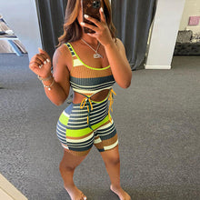 Load image into Gallery viewer, Fashion stripe lace up dress AY1886