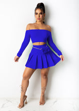Load image into Gallery viewer, Solid color strapless pleated skirt suit AY1168