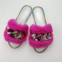 Load image into Gallery viewer, Jelly fluffy chain slippers(HPSD024)