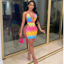 Load image into Gallery viewer, Sexy sequin backless sequin dress