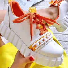 Load image into Gallery viewer, Colorful chain platform lace-up casual shoes (HPSD116)