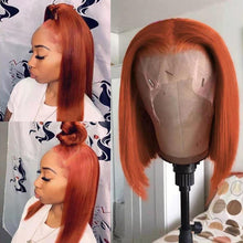 Load image into Gallery viewer, Human Hair Short Bob Orange Wigs(AH5052)
