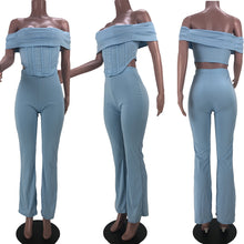 Load image into Gallery viewer, Fashionable one-shoulder flared pants suit(AY1655)