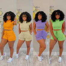 Load image into Gallery viewer, Drawstring shorts casual vest two piece set( AY1969)
