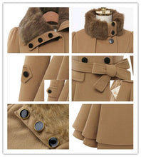 Load image into Gallery viewer, Hot selling fur collar woolen coat(A11308)