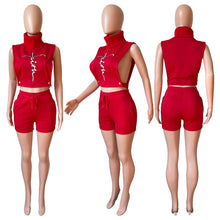 Load image into Gallery viewer, Fashion turtleneck sleeveless two piece suit(AY1761)