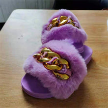 Load image into Gallery viewer, Colorful plush chain slippers(HPSD117)