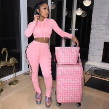 Load image into Gallery viewer, fashion bandage two-piece pure color sweater(AY1410)