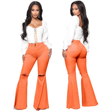 Load image into Gallery viewer, fashion all-match wide-leg denim flared pants(AY1300)