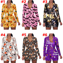 Load image into Gallery viewer, Halloween print long sleeve jumpsuit(AY1436)