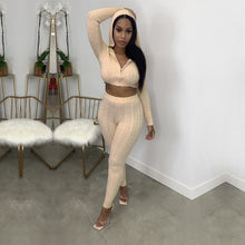 Load image into Gallery viewer, Knitted sweater hooded two-piece suit(AY1565)