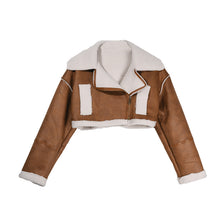 Load image into Gallery viewer, Personality short lapel motorcycle plush jacket(AY1532)