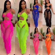 Load image into Gallery viewer, Sexy solid color mesh two-piece set(AY1807)
