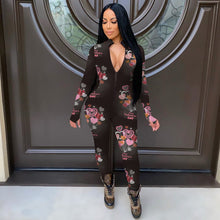 Load image into Gallery viewer, long sleeve Heart Print Jumpsuit