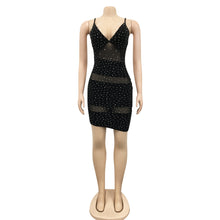 Load image into Gallery viewer, Sexy V-Neck See-Through Rhinestone Sling Dress(AY1812)
