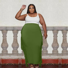 Load image into Gallery viewer, Double-sided brushed fringe half-length skirt(AY1373)