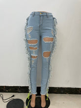 Load image into Gallery viewer, Fashion Contrast Tie Stretch Jeans