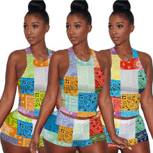 Load image into Gallery viewer, Two-piece multi-color printing stitching vest AY1039