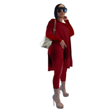 Load image into Gallery viewer, Solid color mid-length slit long-sleeved trousers suit(AY1297)