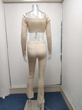 Load image into Gallery viewer, Fashion Square Neck T-Shirt Pants Set