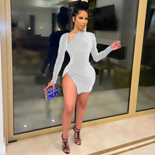 Load image into Gallery viewer, Sexy zipper side slit dress(AY1437)