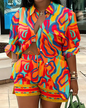 Load image into Gallery viewer, Fashion printed temperament commuting two-piece set AY3058
