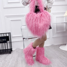 Load image into Gallery viewer, Personalized heart-shaped plush shoulder bag AB2142
