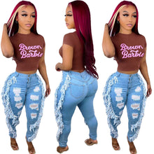 Load image into Gallery viewer, Sexy distressed tassel jeans AY3166
