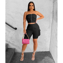 Load image into Gallery viewer, Solid color short sleeved shorts work casual two-piece set AY2843
