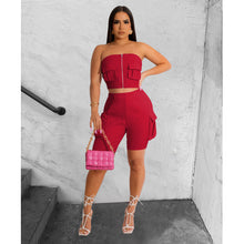 Load image into Gallery viewer, Solid color short sleeved shorts work casual two-piece set AY2843

