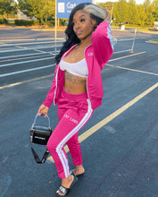 Load image into Gallery viewer, Letter embroidery zipper sports two-piece suit（AY1451
