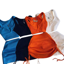 Load image into Gallery viewer, Sexy V-neck drawstring solid color dress set AY2763
