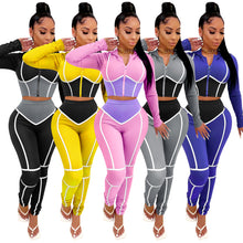 Load image into Gallery viewer, Contrast color sports suit (AY1355)
