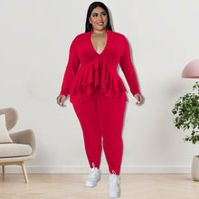 Load image into Gallery viewer, Solid color multilayer ruffle suit（AY2462）
