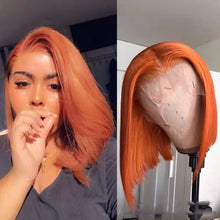Load image into Gallery viewer, Human Hair Short Bob Orange Wigs（AH5052）
