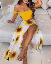 Load image into Gallery viewer, Printed tube top long skirt suit AY1158
