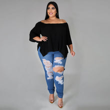 Load image into Gallery viewer, Cotton sleeve stretch irregular T-shirt AY1091
