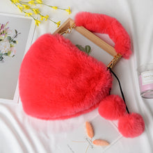 Load image into Gallery viewer, Heart-shaped fur handbag RH1046
